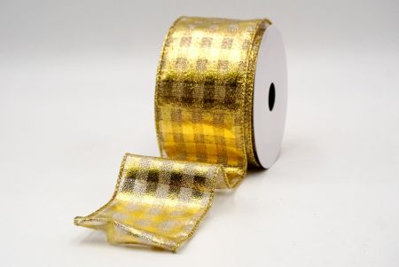 Nastro di Gingham Glitterato Oro_KF9118G-2