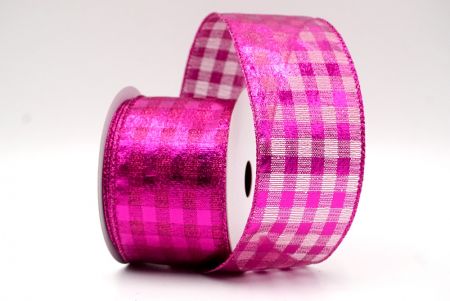 Nastro di Gingham Glitterato Rosa Fucsia_KF9118GF-40