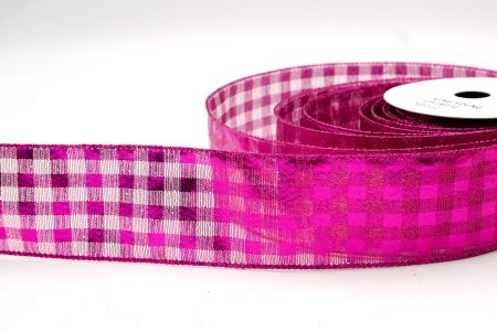 Nastro di Gingham Glitterato Rosa Fucsia_KF9118GF-40