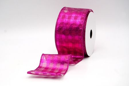 Nastro di Gingham Glitterato Rosa Fucsia_KF9118GF-40