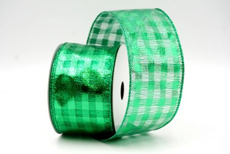 Nastro di Gingham Glitterato Verde_KF9118GH-3