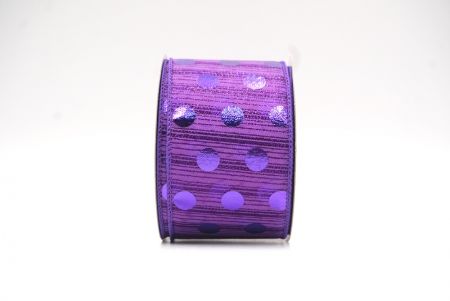 Violet Decorative Metallic Polka Dot Wired Ribbon_KF9119GC-34-34