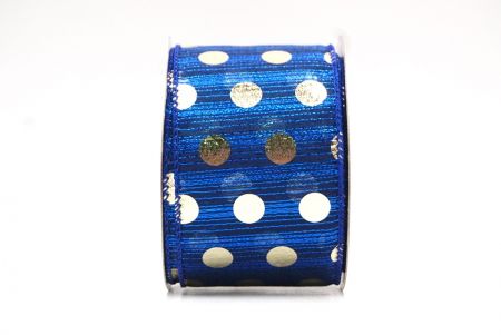 Royal Blue - Silver Decorative Metallic Polka Dot Wired Ribbon_KF9119GC-4-151