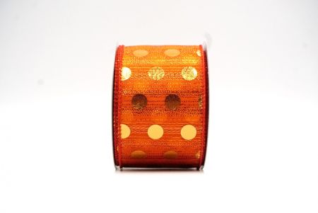 Orange Decorative Metallic Polka Dot Wired Ribbon_KF9119GC-54-220