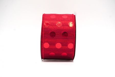 Red Decorative Metallic Polka Dot Wired Ribbon_KF9119GC-7R-7