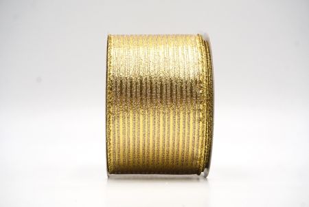 Crème wit - Gouden glanzende metalen draadlinten_KF9121G-2