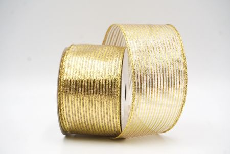 Crème wit - Gouden glanzende metalen draadlinten_KF9121G-2