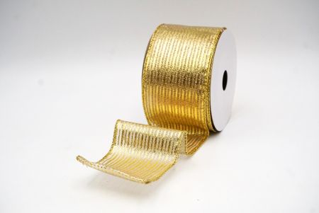 Crème wit - Gouden glanzende metalen draadlinten_KF9121G-2