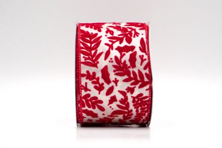 Wit/Rood_Velvet Rowan Bladeren Draadlint_KF9160GC-1-7