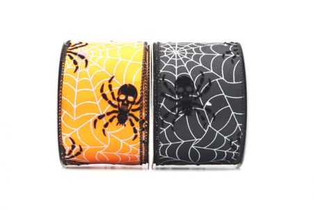 Halloween Spider Webs Wired Ribbon_KF9166