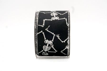 Czarna_Halloween Glitter Skeleton Wired Ribbon_KF9170G-53