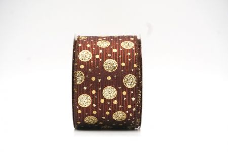 Ruban Fil Wired à Pois en Paillettes Marron_KF9173GC-58-58