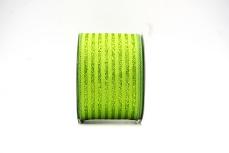 Neon Groen Glitter Gestreepte Draadlint Collectie_KF9183GC-15-42