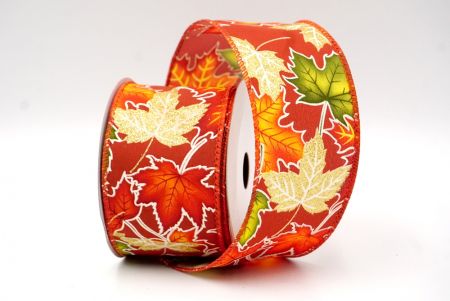 Cinta de alambre con diseño de hojas de arce de otoño en naranja_KF9211GC-58-220