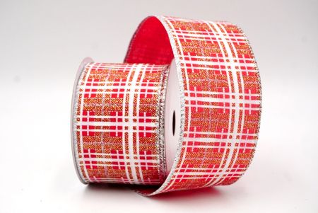 Rode_Kerst Plaid Glitter Draadlint_KF9228G-7