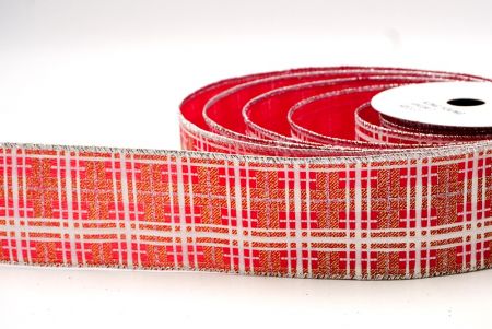 Rode_Kerst Plaid Glitter Draadlint_KF9228G-7