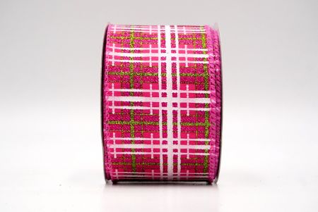 Felle Roze_Kerst Plaid Glitter Draadlint_KF9228GC-40-218