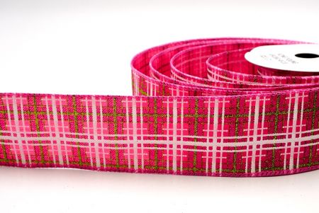 Felle Roze_Kerst Plaid Glitter Draadlint_KF9228GC-40-218