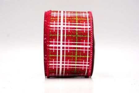 Rode_Kerst Plaid Glitter Draadlint_KF9228GC-7R-7