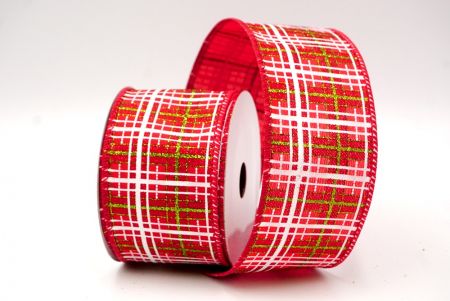 Rode_Kerst Plaid Glitter Draadlint_KF9228GC-7R-7