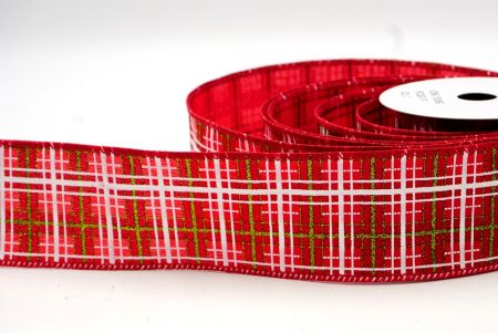 Rode_Kerst Plaid Glitter Draadlint_KF9228GC-7R-7