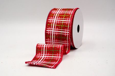 Rode_Kerst Plaid Glitter Draadlint_KF9228GC-7R-7