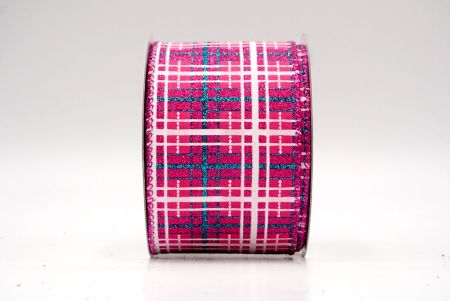 Felle Roze_Kerst Plaid Glitter Draadlint_KF9228GF-40F