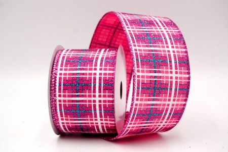 Felle Roze_Kerst Plaid Glitter Draadlint_KF9228GF-40F