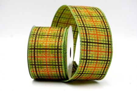 Groen_Kerst Plaid Glitter Draadlint_KF9229GC-15-42