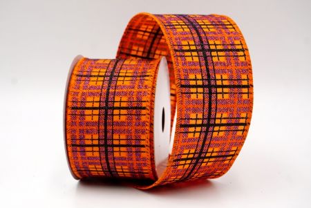 Oranje_Kerst Plaid Glitter Draadlint_KF9229GC-54-54