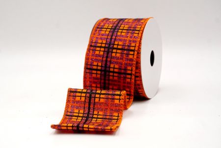 Oranje_Kerst Plaid Glitter Draadlint_KF9229GC-54-54