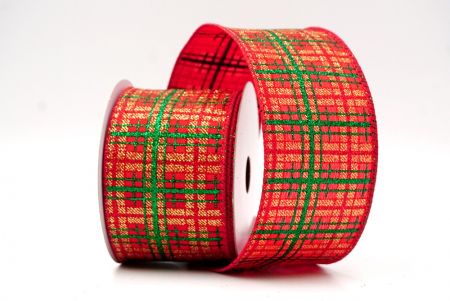 Rood_Kerst Plaid Glitter Draadlint_KF9229GC-7-7