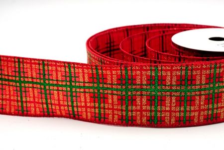 Rood_Kerst Plaid Glitter Draadlint_KF9229GC-7-7