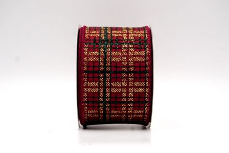 Bordeaux_Kerst Plaid Glitter Draadlint_KF9229GC-8-8