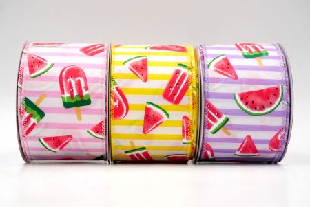 Watermelon Popsicle and Stripe Wired Ribbon