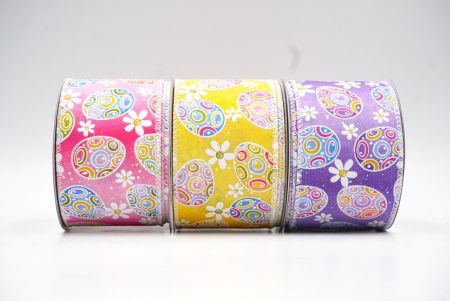 Nastro grosgrain stampato con coniglietto bianco e floreale blu - 1 e 1,5 - Artigianato - Decorazione - Fiocchi - Nastro stampato - Cestino pasquale - Etichetta - Carta da regalo - Italia