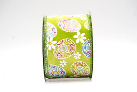 Apfelgrün bunte Ostereier & Gänseblümchen Drahtband_KF9363GC-15-42