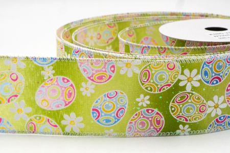 Apfelgrün_2 Bunte Ostereier & Gänseblümchen Drahtband_KF9364GC-15-1