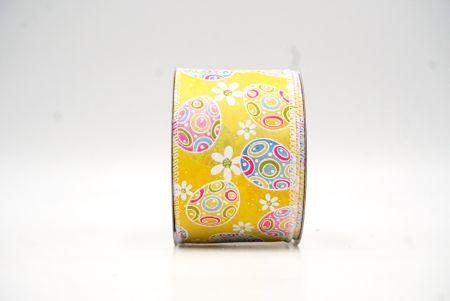 Gelb_2 bunte Ostereier & Gänseblümchen Drahtband_KF9364GC-6-1