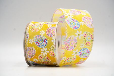 Gelb_2 bunte Ostereier & Gänseblümchen Drahtband_KF9364GC-6-1