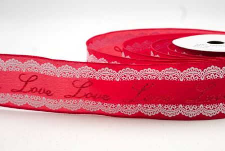 लाल_लव स्क्रिप्ट और लेस डिज़ाइन वायर्ड रिबन_KF9374GC-7-7