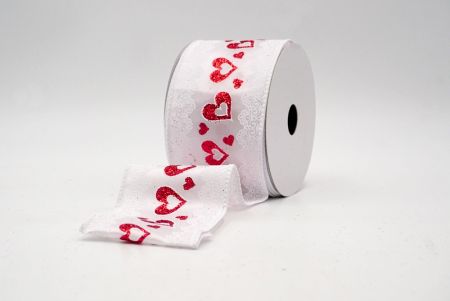 Ruban en fil de fer blanc avec cœurs romantiques et dentelle_KF9377GC-1-1