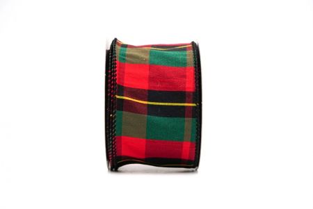 Grün, Rot & Schwarz Klassisches Weihnachtsplaid-Drahtband_KF9382GC-7-53