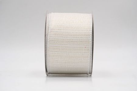 White Metallic Stripe Wired Ribbon_KF9384GC-1-1