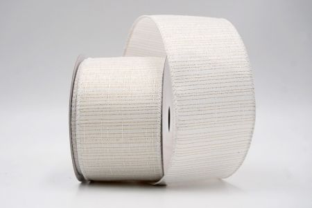 White Metallic Stripe Wired Ribbon_KF9384GC-1-1
