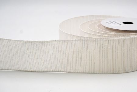 White Metallic Stripe Wired Ribbon_KF9384GC-1-1