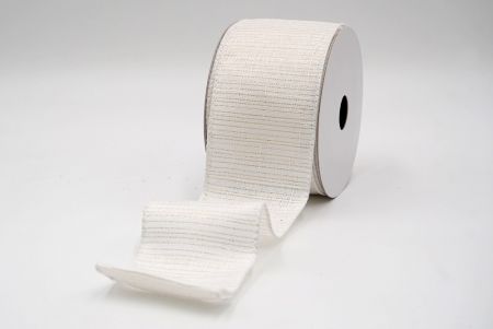 White Metallic Stripe Wired Ribbon_KF9384GC-1-1