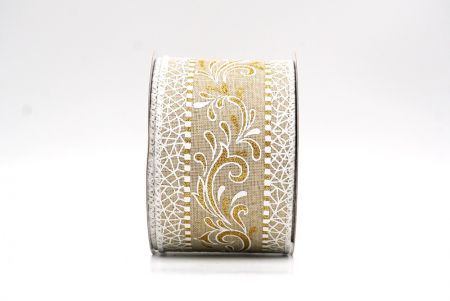 Φως καφέ Κομψές Γιορτινές Περιστροφές & Κορδέλα με Δαντέλα_KF9385GC-13-1