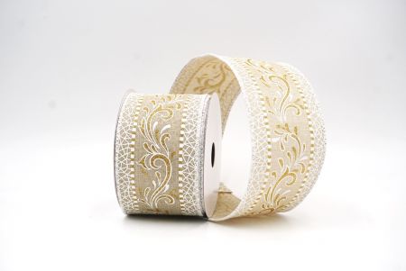 Φως καφέ Κομψές Γιορτινές Περιστροφές & Κορδέλα με Δαντέλα_KF9385GC-13-1