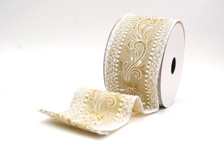 Φως καφέ Κομψές Γιορτινές Περιστροφές & Κορδέλα με Δαντέλα_KF9385GC-13-1